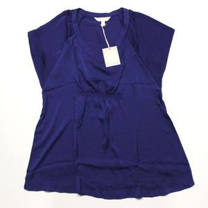 Women's Maternity a:glow Textured Satin Top (WM81W007RS) Kellie Purple - L